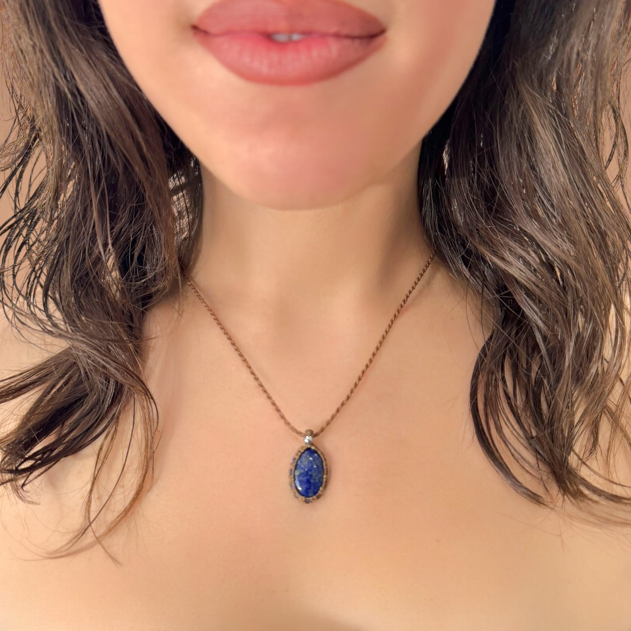 Collana lapislazzuli 16x12 Sharifa Crystals